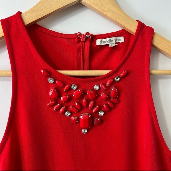 Charlotte Russe Elegant Red Sleeveless Dress - Picture 3 of 5